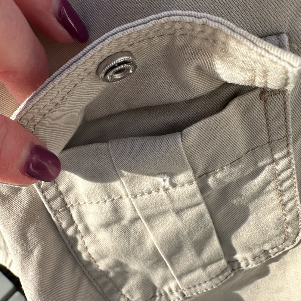Kensie Cream Khaki Jean Jacket- Pockets- Large - Picture 11 of 13